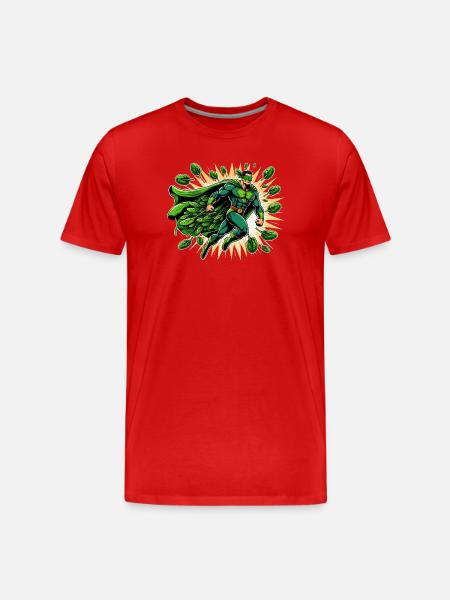 Spinachman: Leaf of Justice - Men's Premium Organic T-Shirt - red