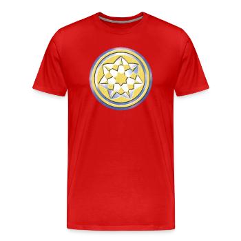Geometrisches Kornkreis Muster - Männer Premium Bio T-Shirt - Rot - Vorne - Damien (186cm)