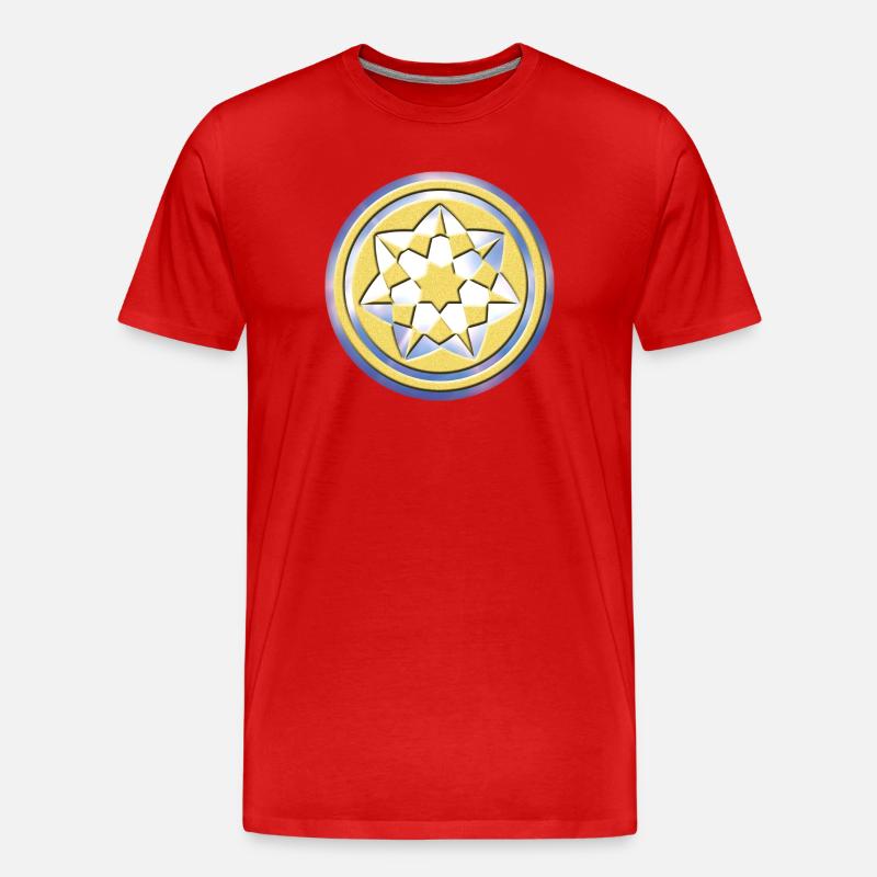 Geometric Crop Circle Pattern - Men's Premium Organic T-Shirt - red