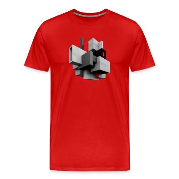Cube - Men's Premium Organic T-Shirt - red - Front - Damien (186cm)