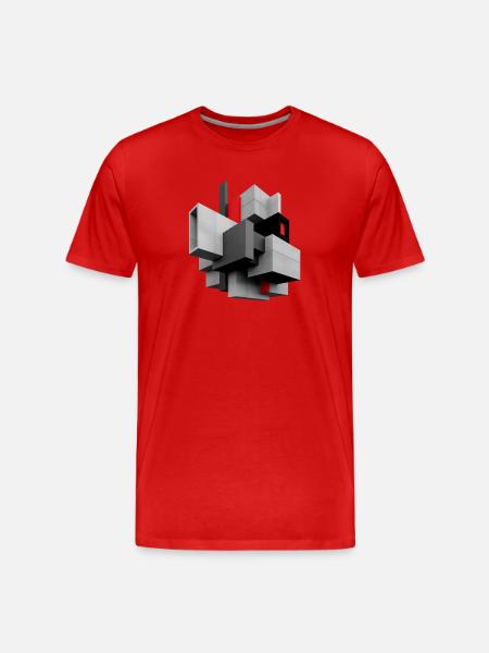 Cube - Men's Premium Organic T-Shirt - red