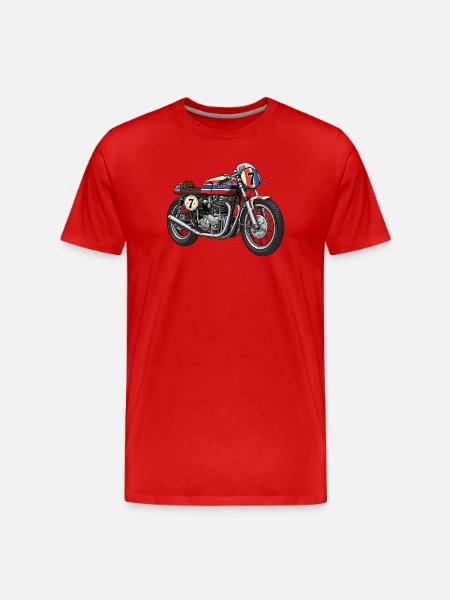 Moto à l’ancienne - T-shirt bio Premium Homme - rouge