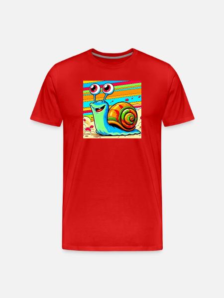 Schnecke - Männer Premium Bio T-Shirt - Rot