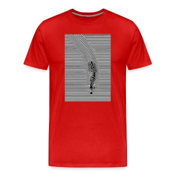 Optische Täuschung von Zebra - Männer Premium Bio T-Shirt - Rot - Vorne - Damien (186cm)
