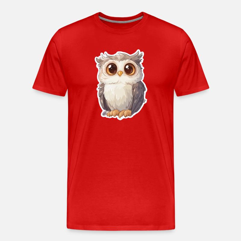 Eule - Männer Premium Bio T-Shirt - Rot