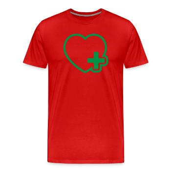 Health Care Heart Icon – Medical and Wellness Symb - Men's Premium Organic T-Shirt - red - Front - Damien (186cm)