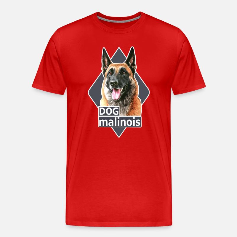 Malinois-Hundeillustration - Männer Premium Bio T-Shirt - Rot