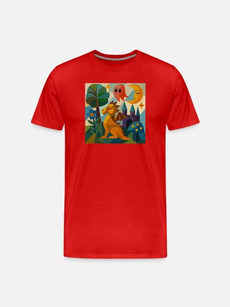Whimsical Realm of Dreams - Men's Premium Organic T-Shirt - red