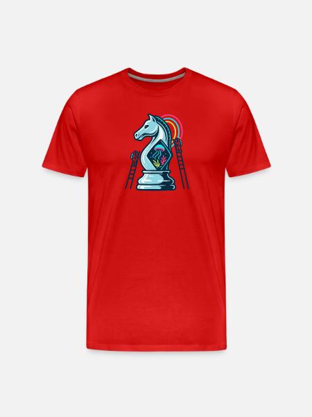 Tiefsee-Schachritter - Männer Premium Bio T-Shirt - Rot