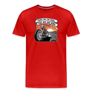Frei wie der Wind - Männer Premium Bio T-Shirt - Rot - Vorne - Damien (186cm)