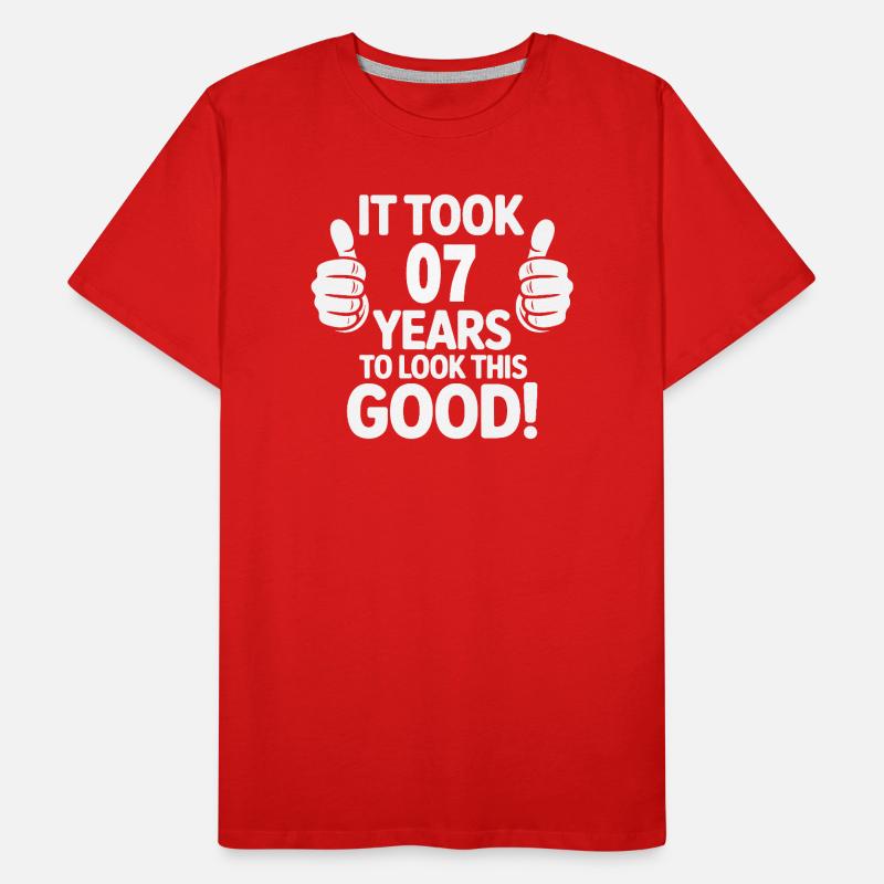 Feierlicher 7. Geburtstag Daumen hoch Männer Premium Bio T-Shirt