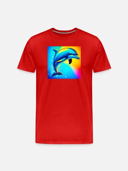 Delfin - Männer Premium Bio T-Shirt - Rot