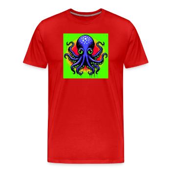 Krake - Männer Premium Bio T-Shirt - Rot - Vorne - Damien (186cm)