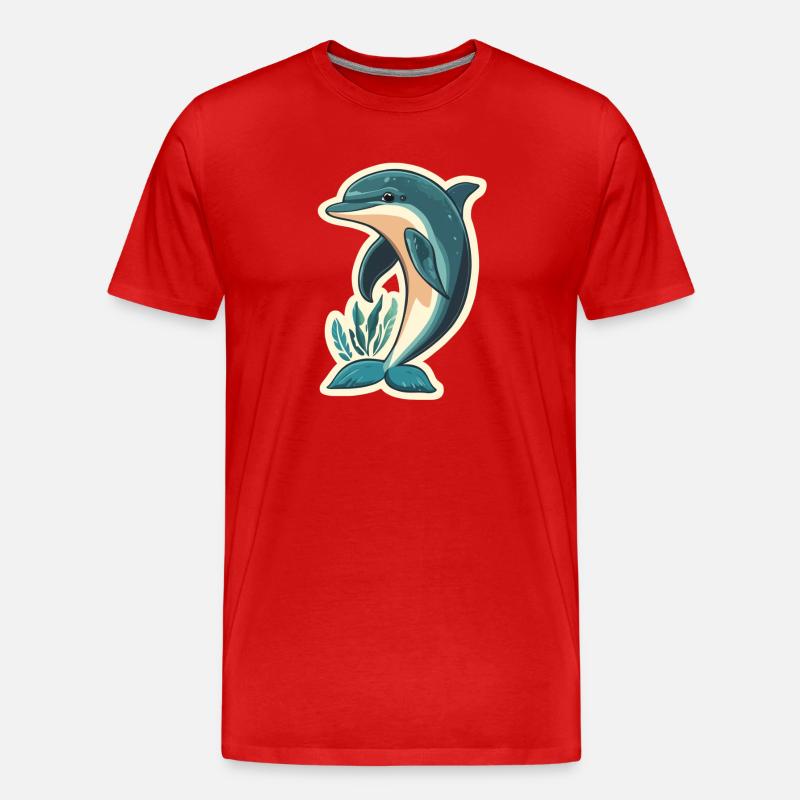 Delfin - Männer Premium Bio T-Shirt - Rot