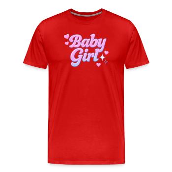 Bébé fille - T-shirt bio Premium Homme - rouge - Devant - Damien (186cm)