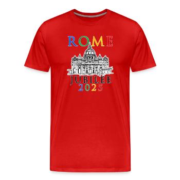Jubiläum Rom 2025 und Vatikan St. Peter v5 - Männer Premium Bio T-Shirt - Rot - Vorne - Damien (186cm)