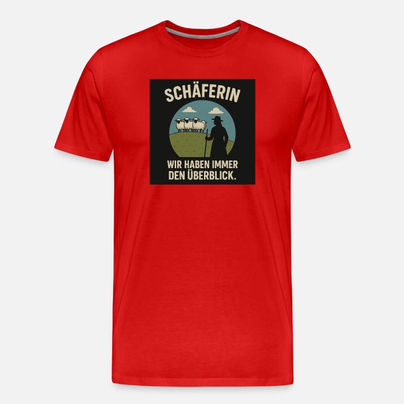 Schäferin Überblick - Männer Premium Bio T-Shirt - Rot