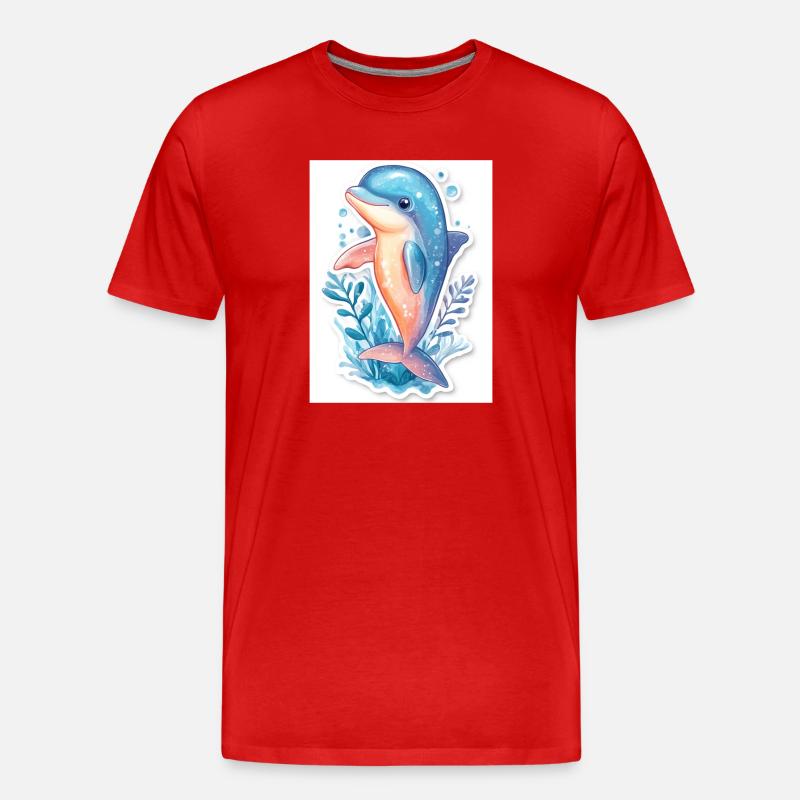 Delfin - Männer Premium Bio T-Shirt - Rot