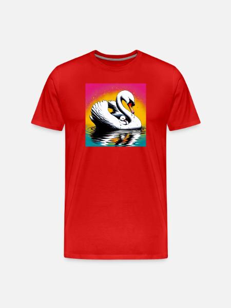 swan - Men's Premium Organic T-Shirt - red