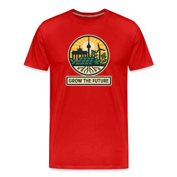 Grow the Future – Berlin - Men's Premium Organic T-Shirt - red - Front - Damien (186cm)