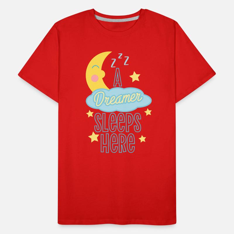 Sleeping Dreamer Astronaut Design Men's Premium Organic T-Shirt
