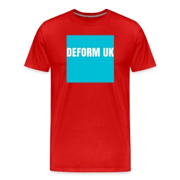 Deform UK Spoof Maillot de foot - T-shirt bio Premium Homme - rouge - Devant - Damien (186cm)