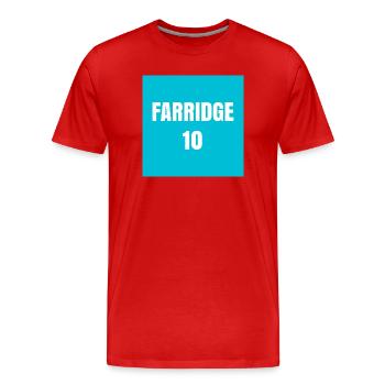 Deform UK Spoof Football Shirt Rear - Men's Premium Organic T-Shirt - red - Front - Damien (186cm)