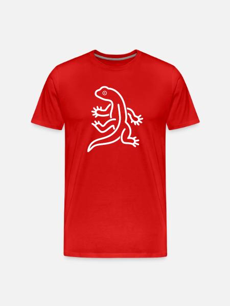 Gecko Silhouette Salamander - Men's Premium Organic T-Shirt - red