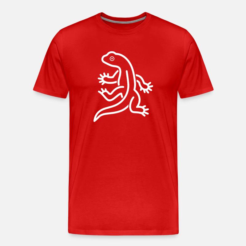 Gecko-Silhouette-Salamander - Männer Premium Bio T-Shirt - Rot