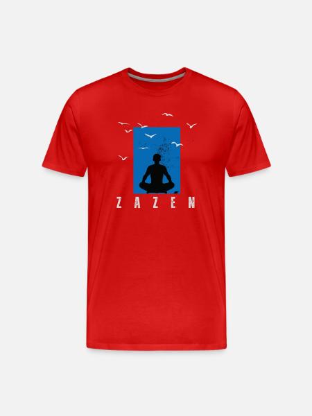 Zazen Meditation - Männer Premium Bio T-Shirt - Rot