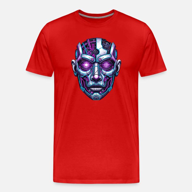 Space Head - Männer Premium Bio T-Shirt - Rot