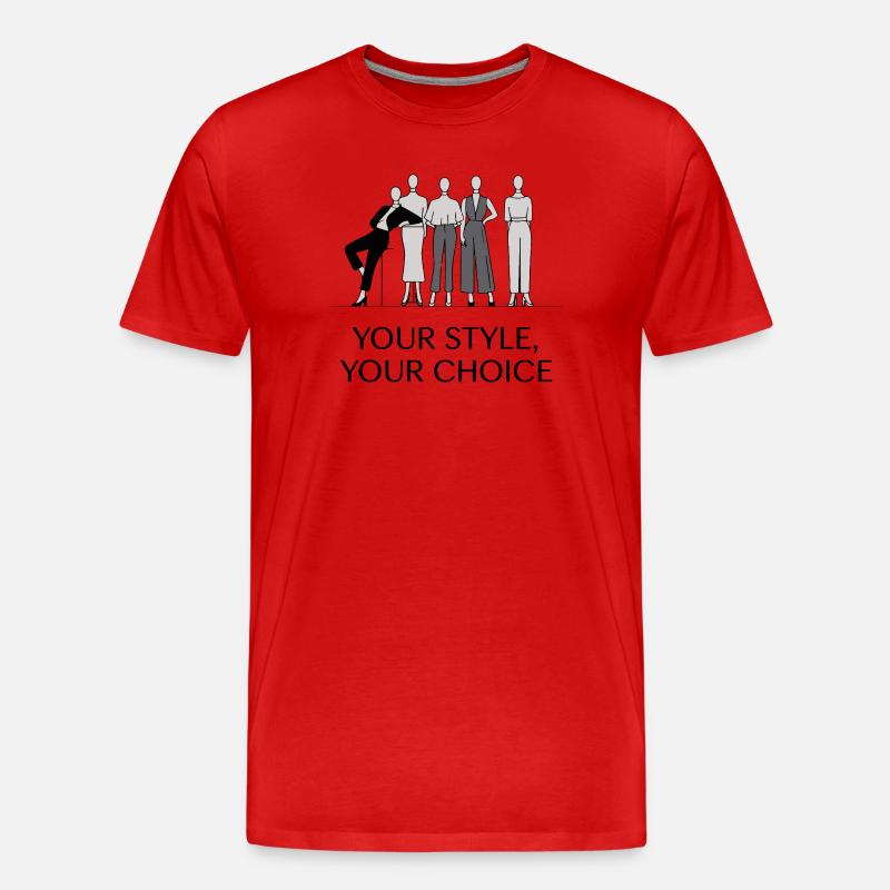 Elegantes monochromes Modeillustrationsset - Männer Premium Bio T-Shirt - Rot