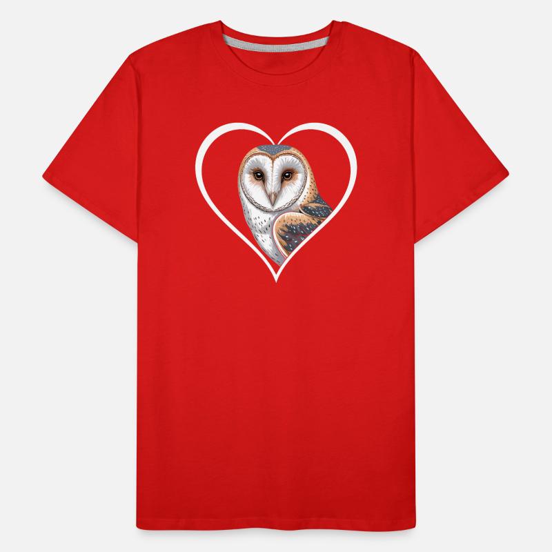 Porträt einer Eule im Herzrahmen Männer Premium Bio T-Shirt