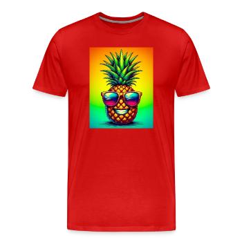 Ananas - T-shirt bio Premium Homme - rouge - Devant - Damien (186cm)