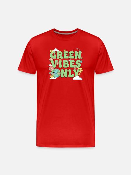 Green Vibes Only Nature Energy - Men's Premium Organic T-Shirt - red