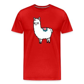 lama - Men's Premium Organic T-Shirt - red - Front - Damien (186cm)