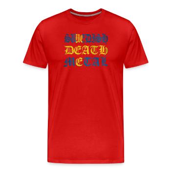 Schwedischer Tod - Männer Premium Bio T-Shirt - Rot - Vorne - Damien (186cm)