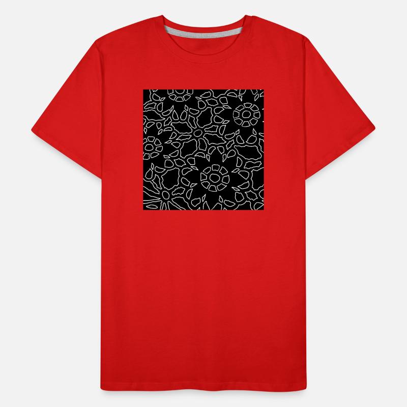Ingenious Floral Pattern White Black Lace Men's Premium Organic T-Shirt