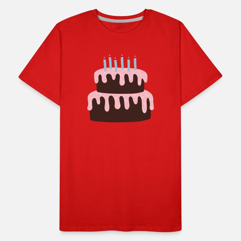 Gâteau de fête avec glaçage rose T-shirt bio Premium Homme