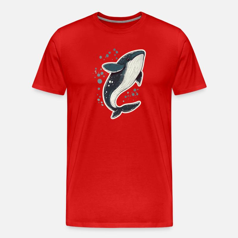 Wal - Männer Premium Bio T-Shirt - Rot