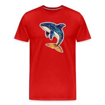 whale - Men's Premium Organic T-Shirt - red - Front - Damien (186cm)