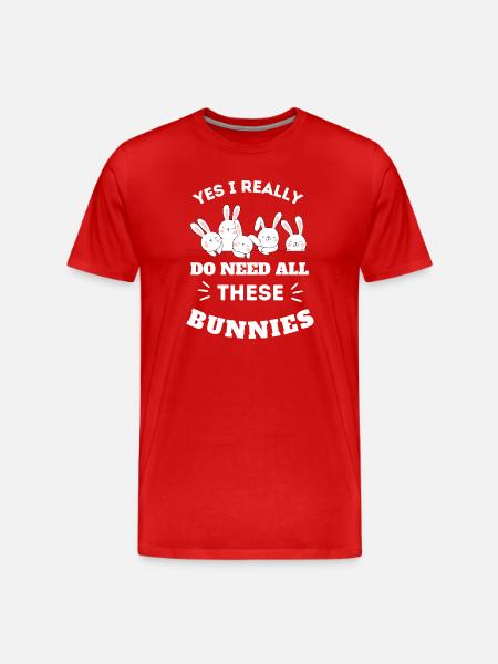 Whimsical Bunny Squad Tee Design - Men's Premium Organic T-Shirt - red