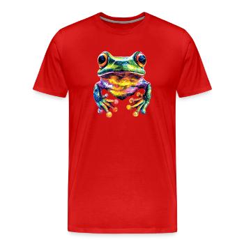 Grenouille Petit Crapaud Grenouille Grenouille Prince Grenouilles - T-shirt bio Premium Homme - rouge - Devant - Damien (186cm)