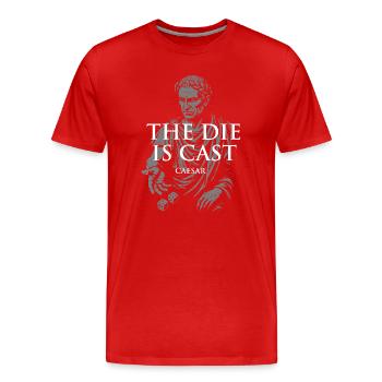 Roman Caesar Zitat verspieltes Design - Männer Premium Bio T-Shirt - Rot - Vorne - Damien (186cm)