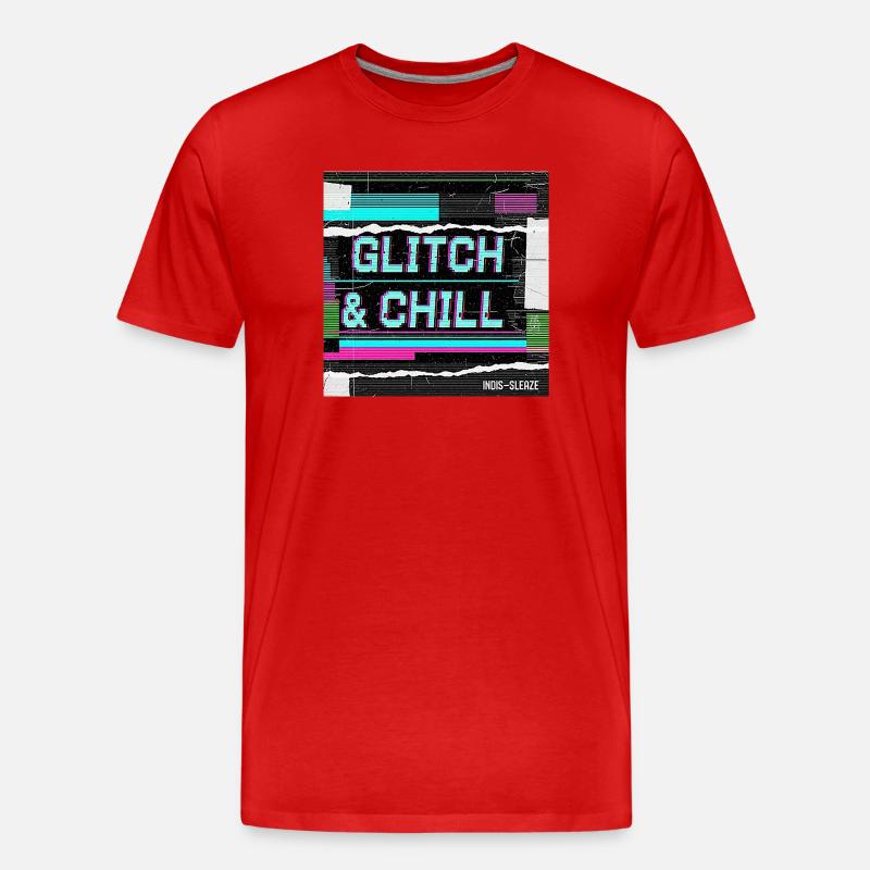 Glitch & Chill - Männer Premium Bio T-Shirt - Rot