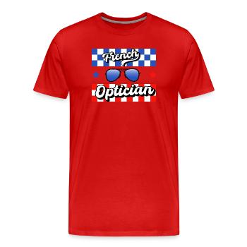 French Optician Profession Gift for Optician - Men's Premium Organic T-Shirt - red - Front - Damien (186cm)
