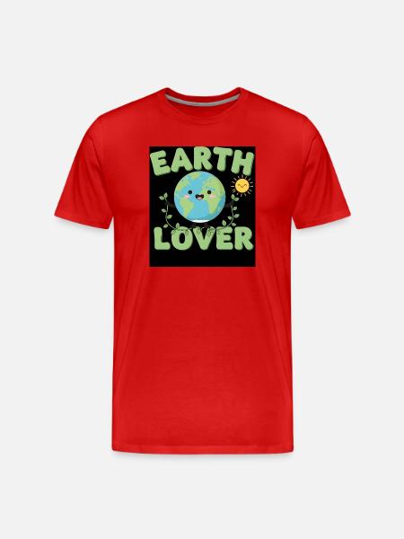 Humorous Earth Lover Cartoon - Men's Premium Organic T-Shirt - red