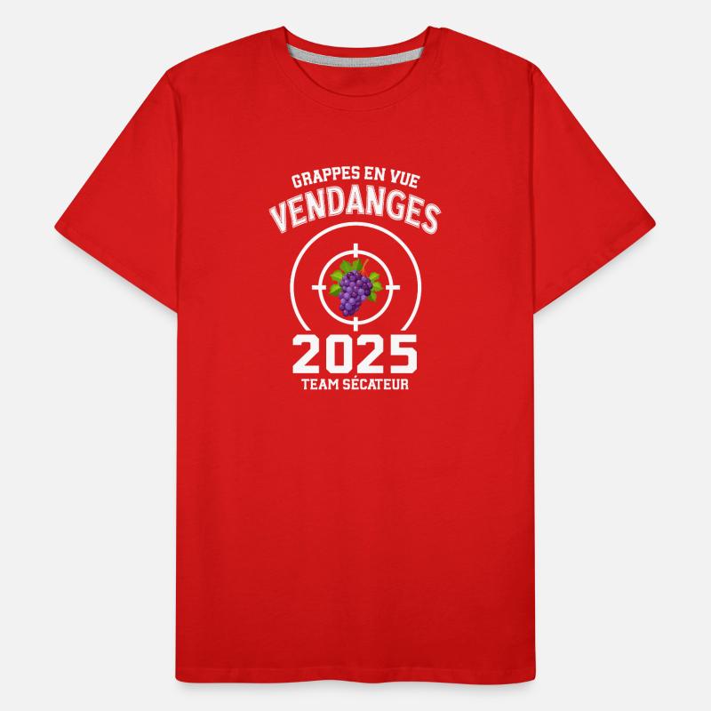 Vendanges 2025 Grappe de Vigne et Cible T-shirt bio Premium Homme