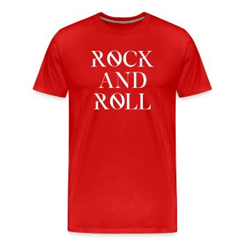 Rock'n'Roll Typografie Design - Männer Premium Bio T-Shirt - Rot - Vorne - Damien (186cm)
