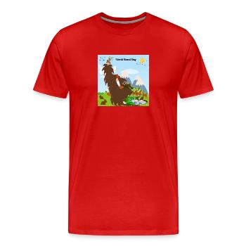 Journée mondiale de la barbe - T-shirt bio Premium Homme - rouge - Devant - Damien (186cm)